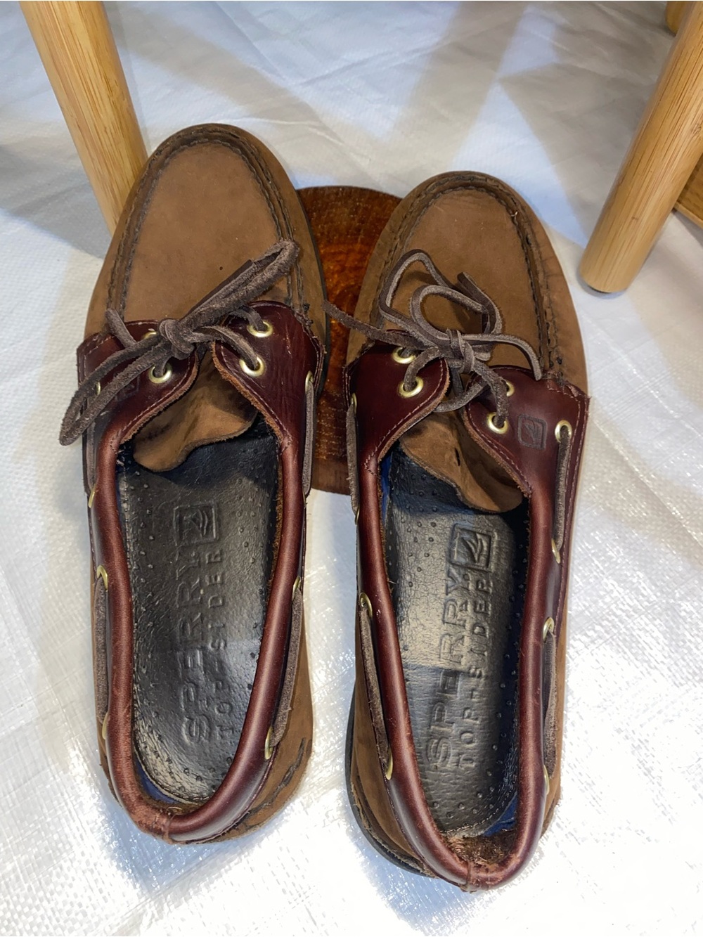 Sperry Two-Tone Brown Leather & Suede Men’s Boat Shoes
